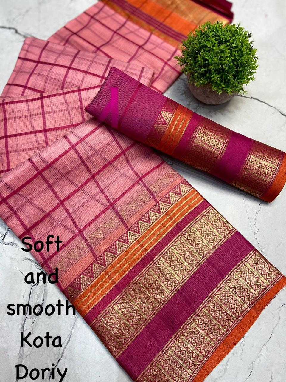 YNF SOFT KOTA RWC 06 SAREES WHOLESALE COTTON LINENE LADIEDS KOTA DORIA SAREES MANUFACTURER